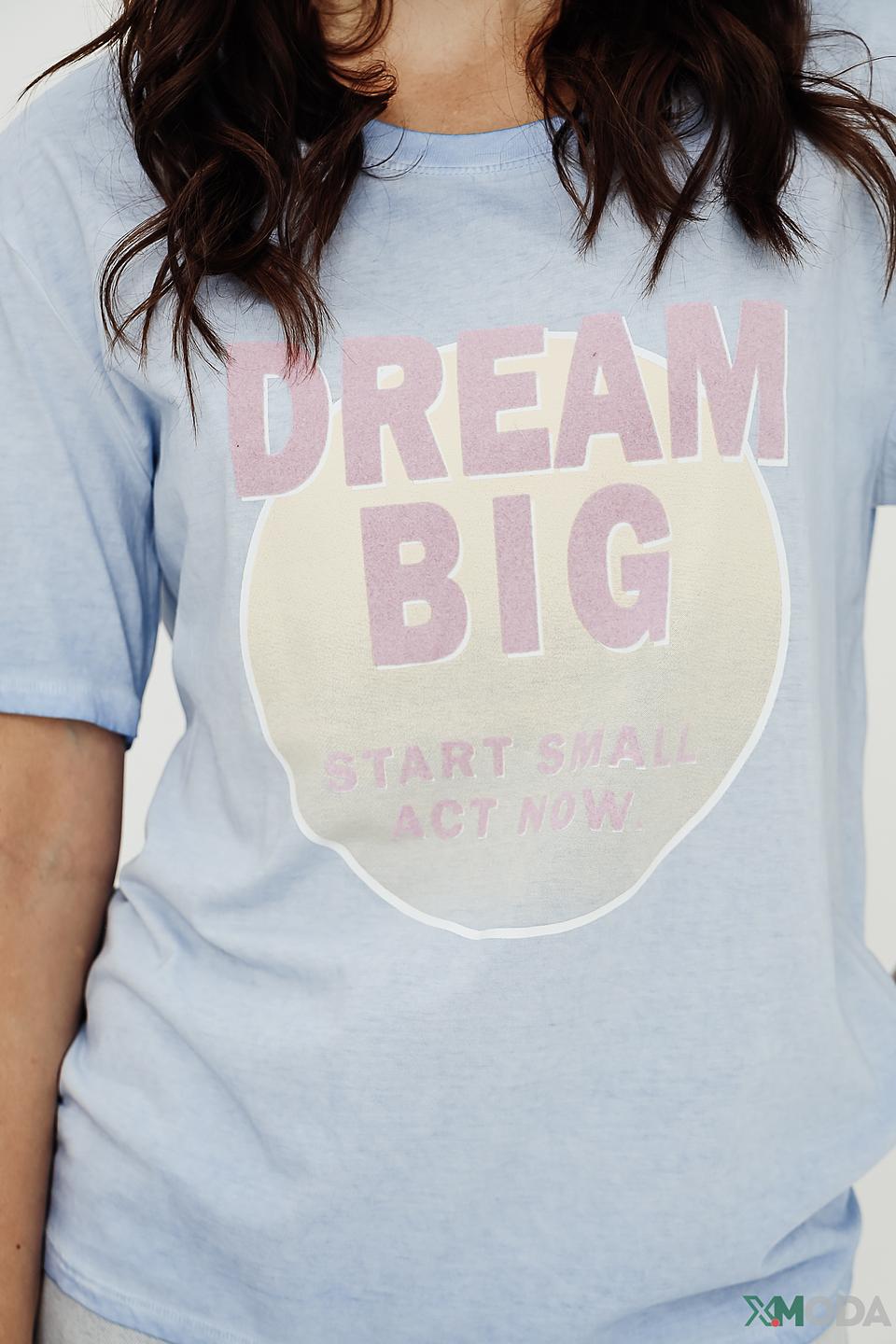 Футболка Oui с принтом Dream Big голубая