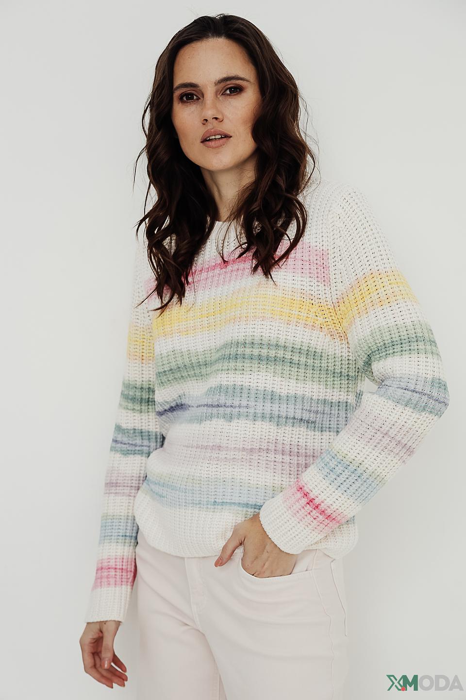 Пуловер Oui в полоску