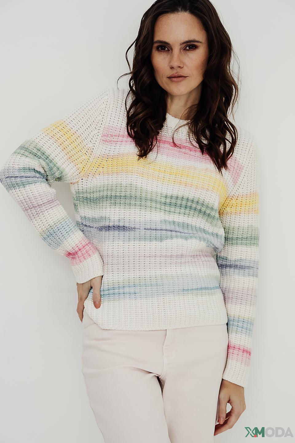 Пуловер Oui в полоску