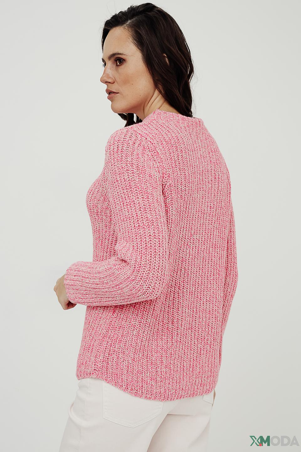 Пуловер Oui вязаный розовый