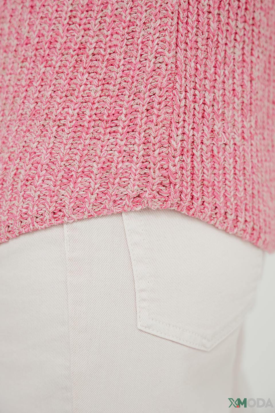 Пуловер Oui вязаный розовый