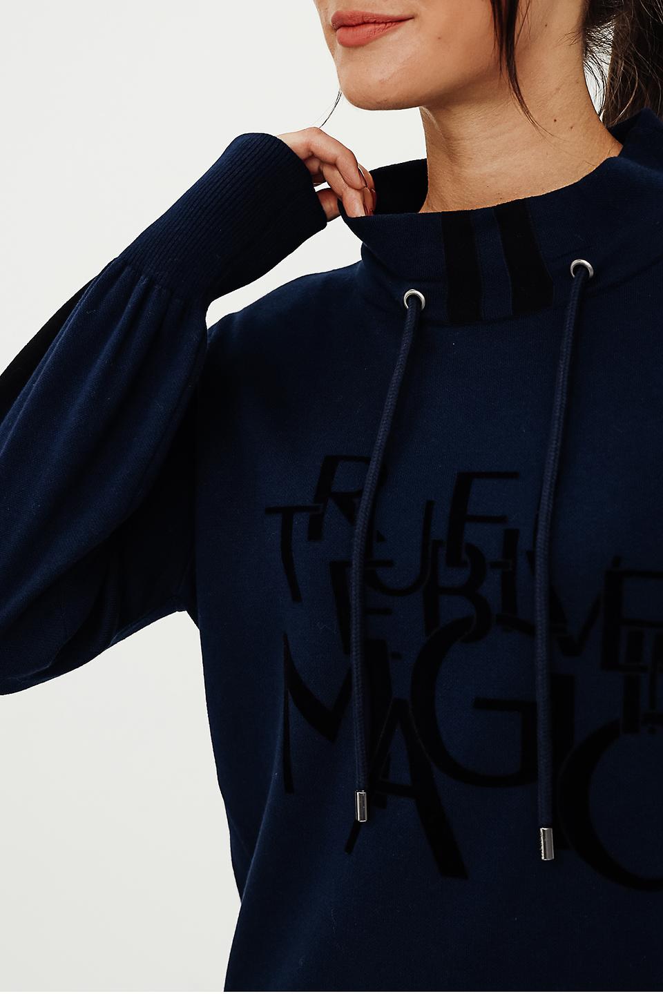 Платье Monari трикотажное синее с капюшоном