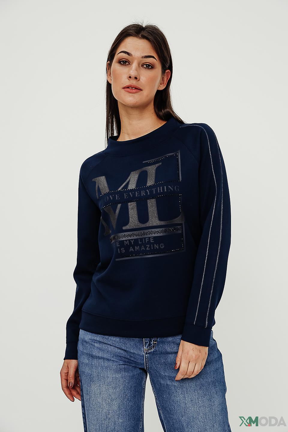 Джемпер Monari с принтом синий