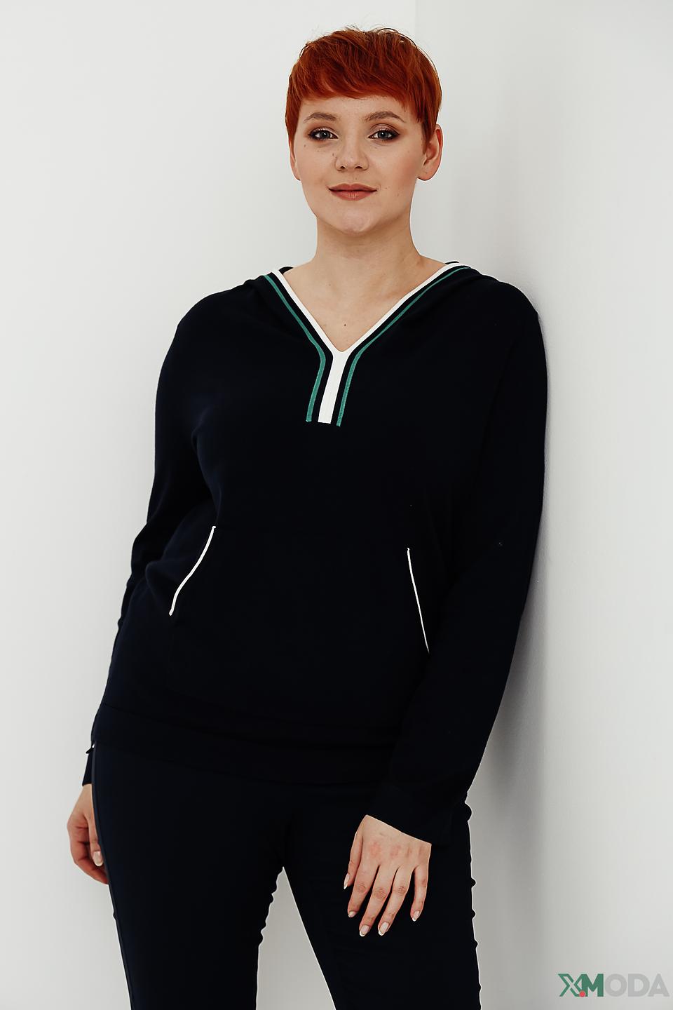 Пуловер Via Appia с капюшоном чёрный