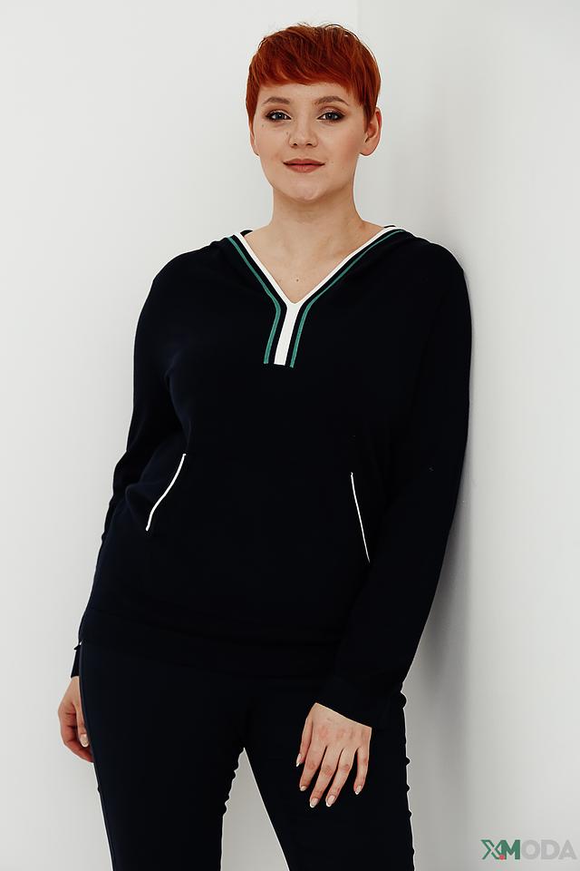 Пуловер Via Appia с капюшоном чёрный