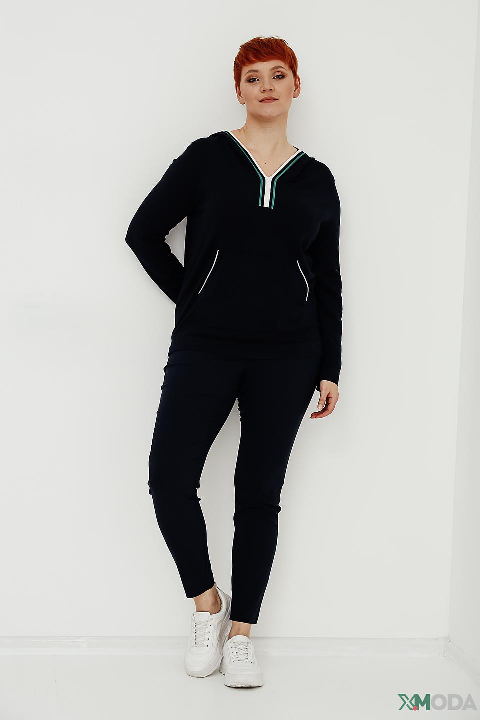 Пуловер Via Appia с капюшоном чёрный