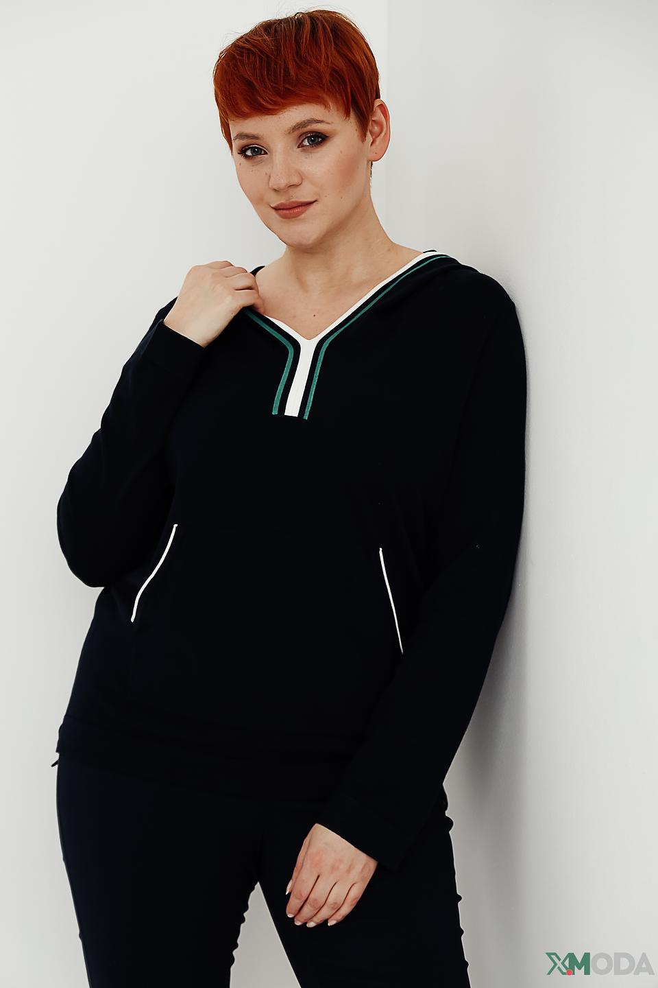 Пуловер Via Appia с капюшоном чёрный