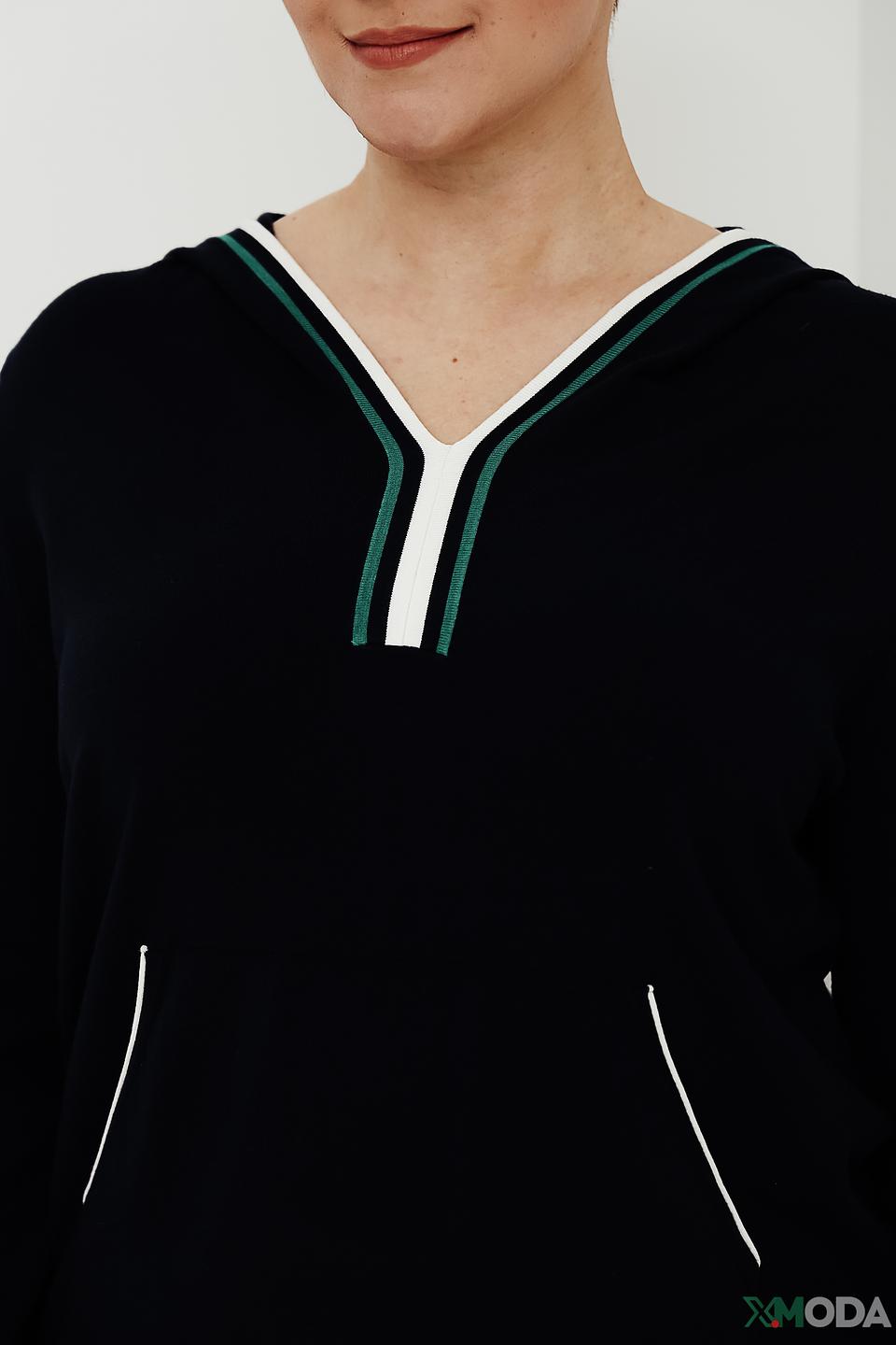 Пуловер Via Appia с капюшоном чёрный