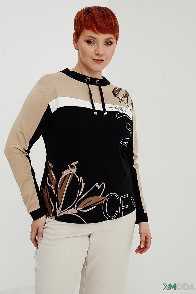 Пуловер Rabe collection с принтом чёрный