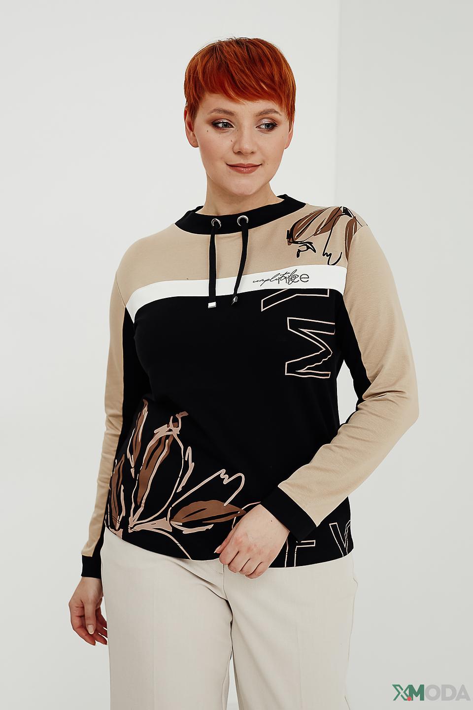 Пуловер Rabe collection с принтом чёрный