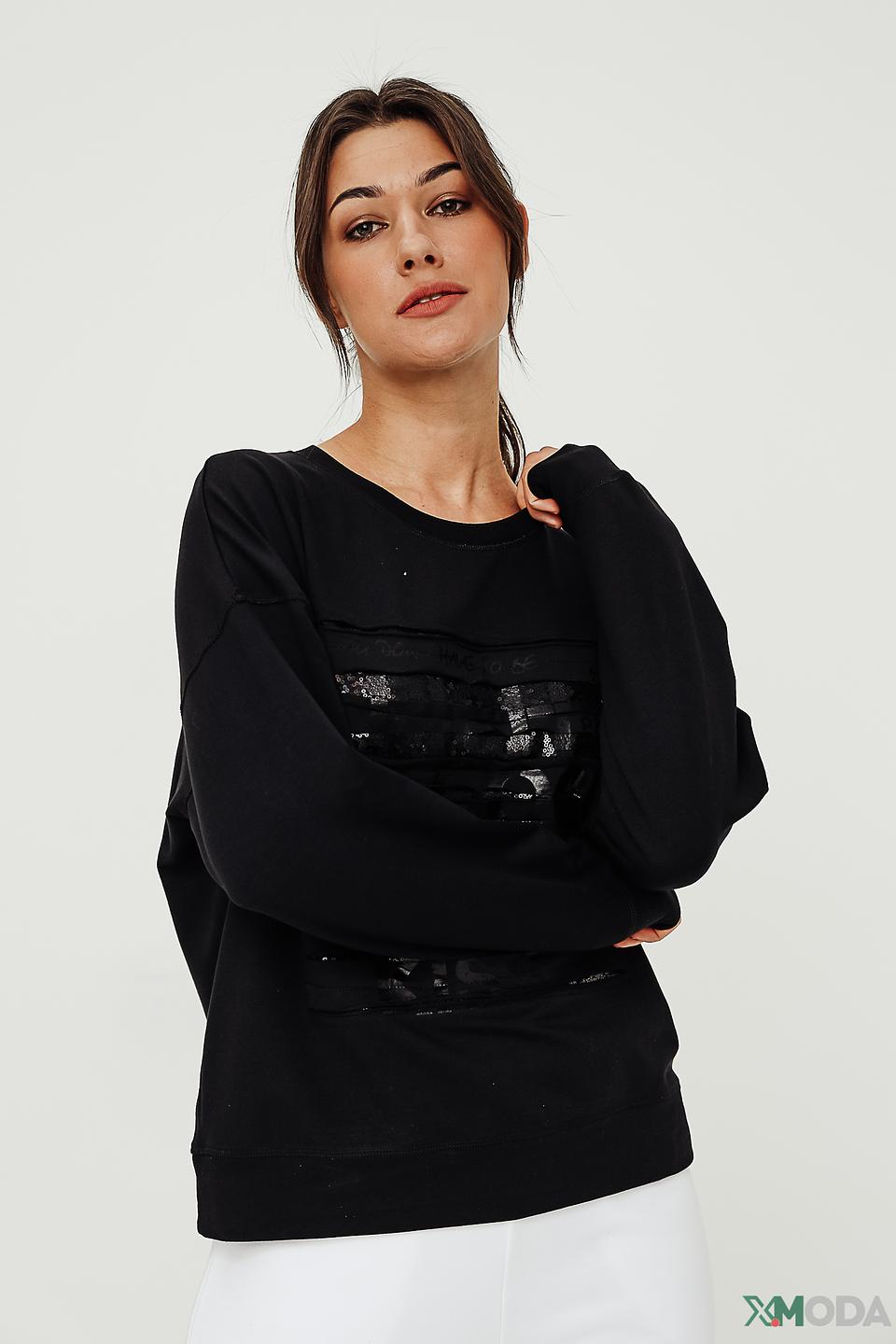 Джемпер Lecomte с принтом чёрный