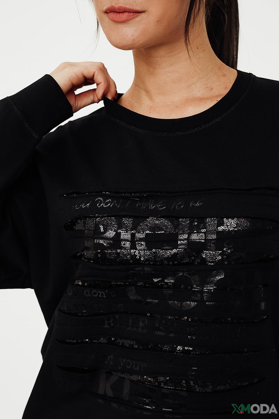 Джемпер Lecomte с принтом чёрный