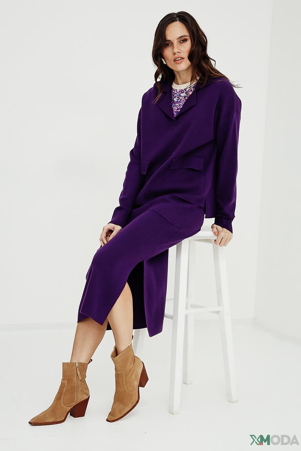 Юбка Oui фиолетовая миди