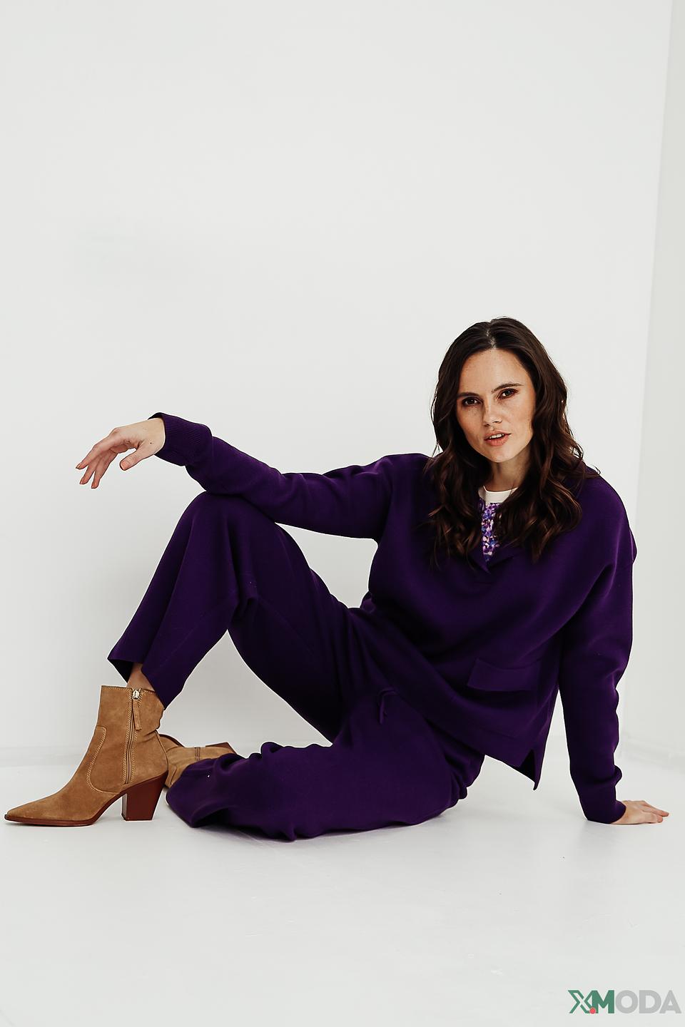 Брюки Oui фиолетовые