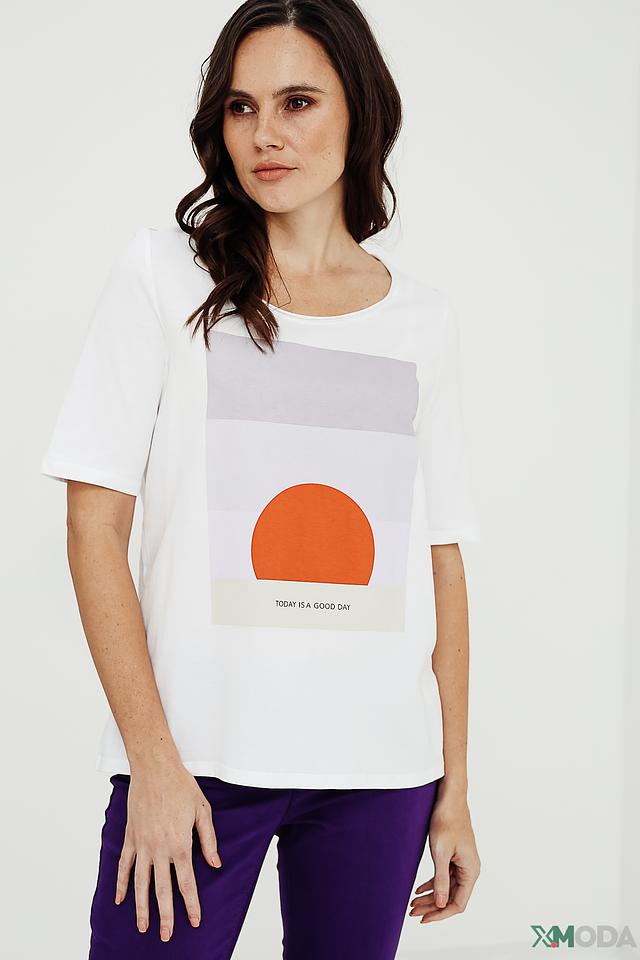 Футболка Oui с принтом оранжевого солнца