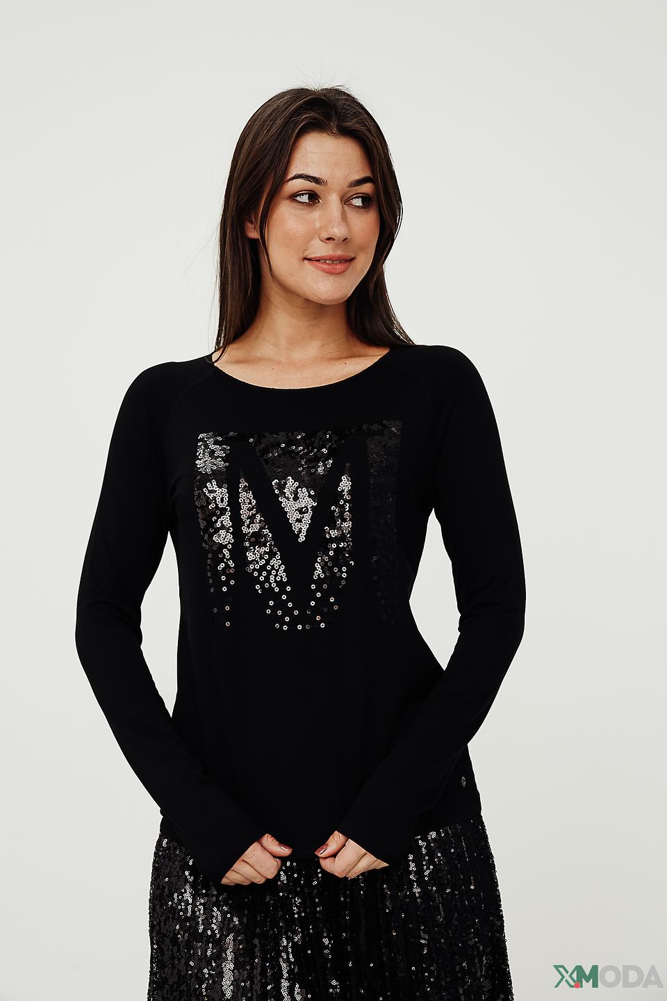 Лонгслив Monari с пайетками чёрный