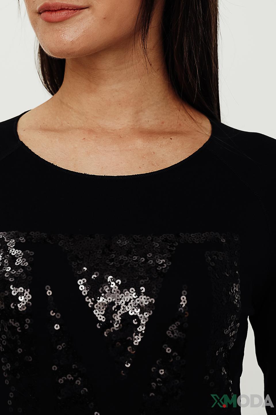Лонгслив Monari с пайетками чёрный
