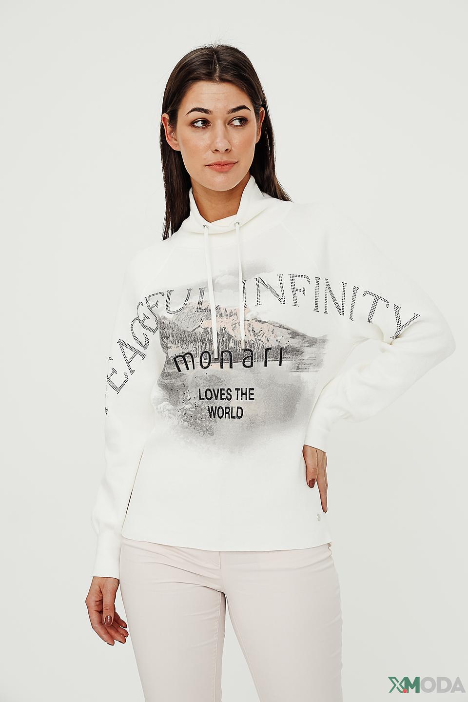 Пуловер Monari с принтом белый
