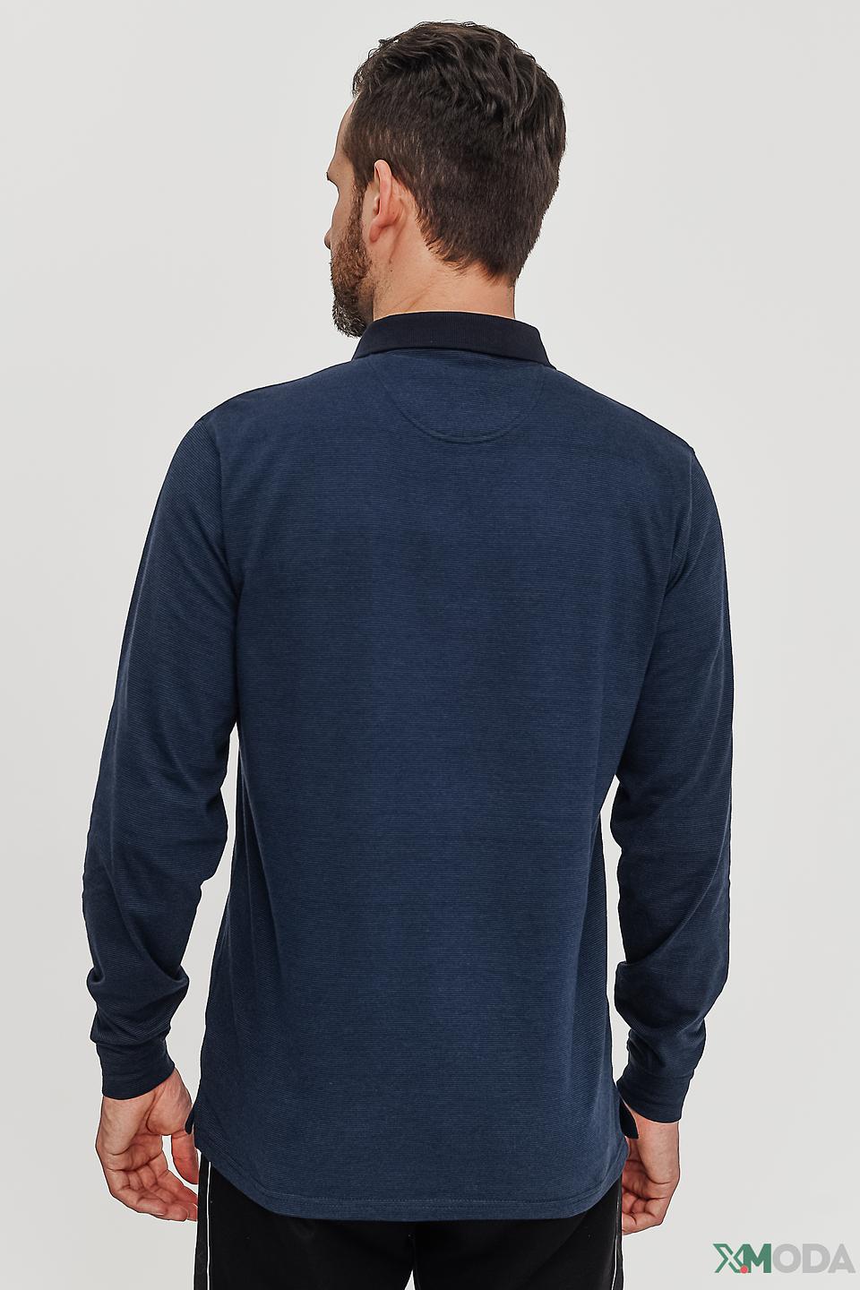 Поло Casa Moda men синее с длинным рукавом