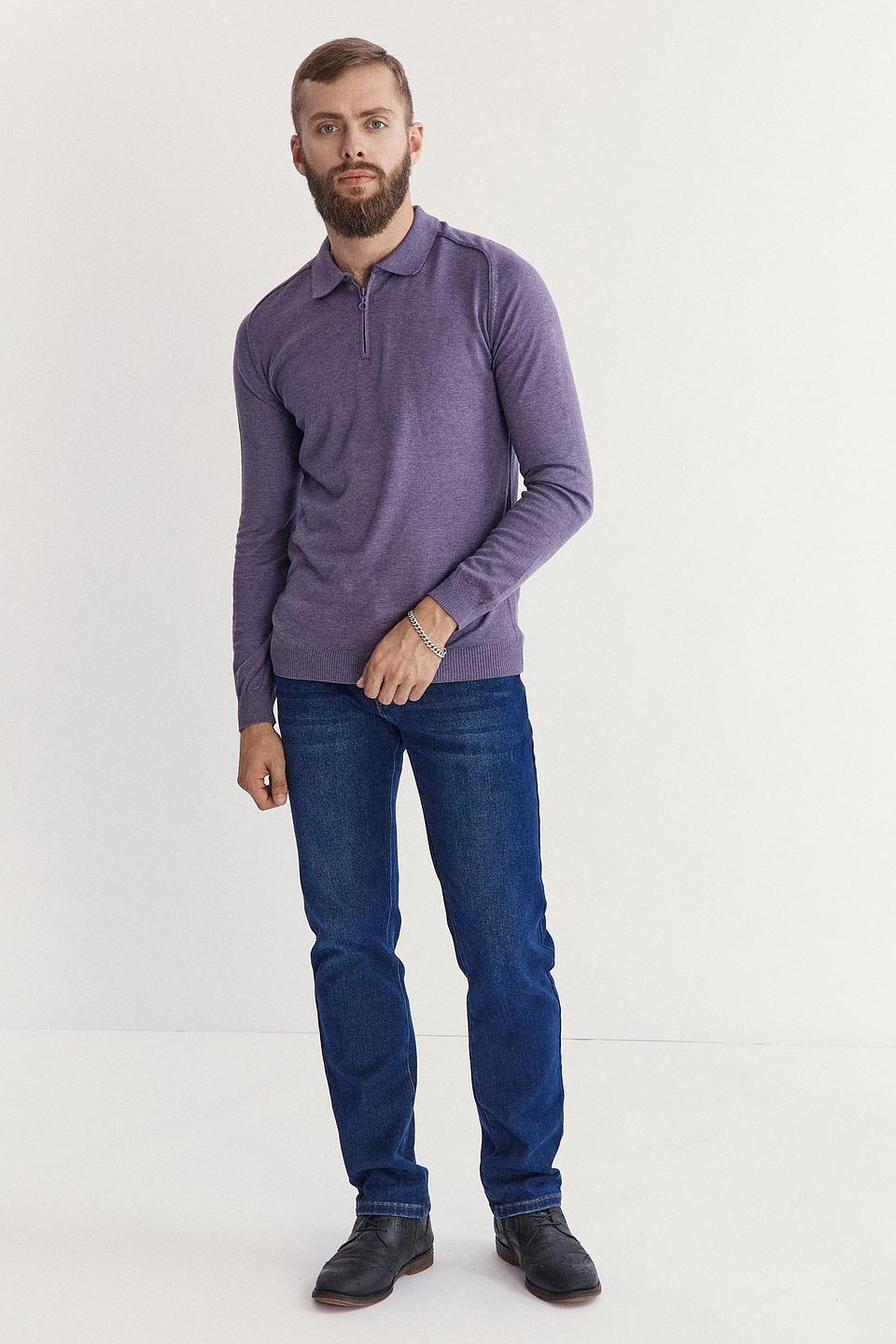 Поло John Trigger с молнией сиреневый