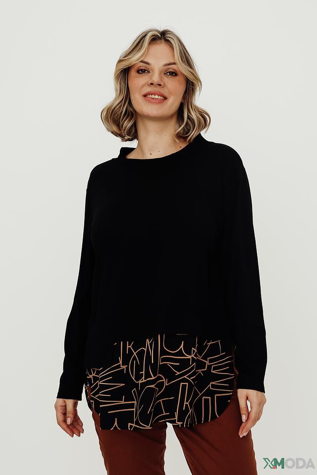 Блуза Doris Streich с принтом чёрная