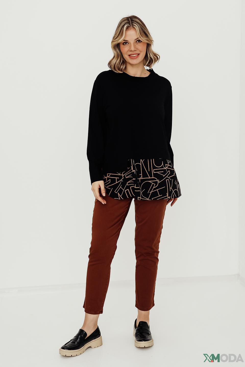 Блуза Doris Streich с принтом чёрная