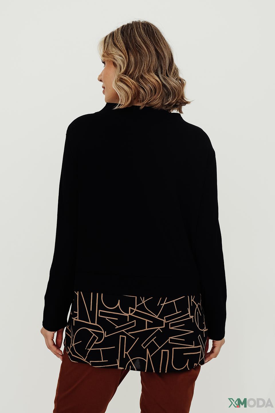 Блуза Doris Streich с принтом чёрная