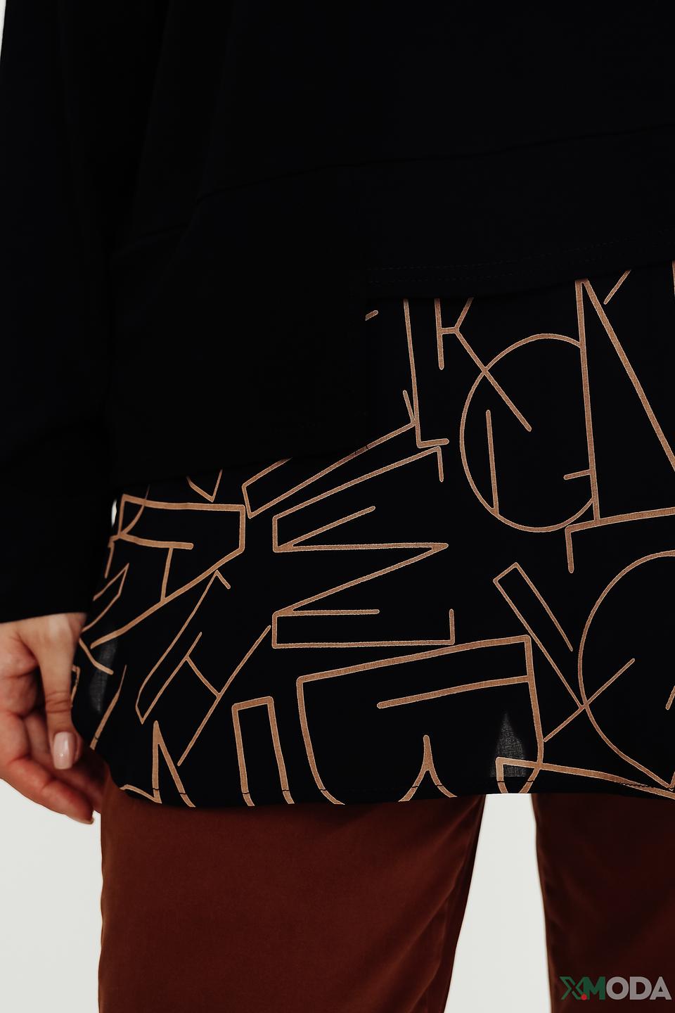 Блуза Doris Streich с принтом чёрная