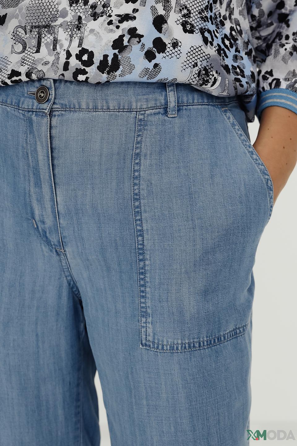 Джинсы Lebek кюлоты голубые