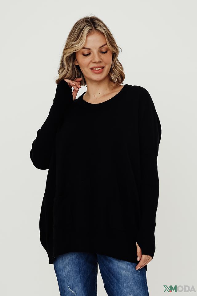 Пуловер Doris Streich чёрный оверсайз