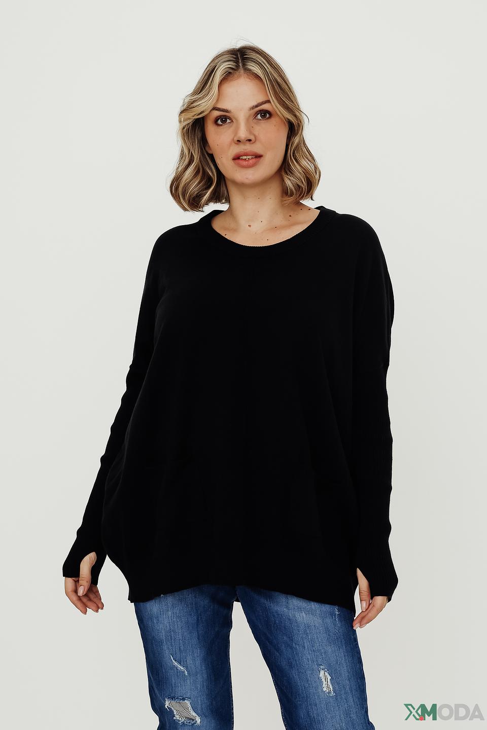 Пуловер Doris Streich чёрный оверсайз