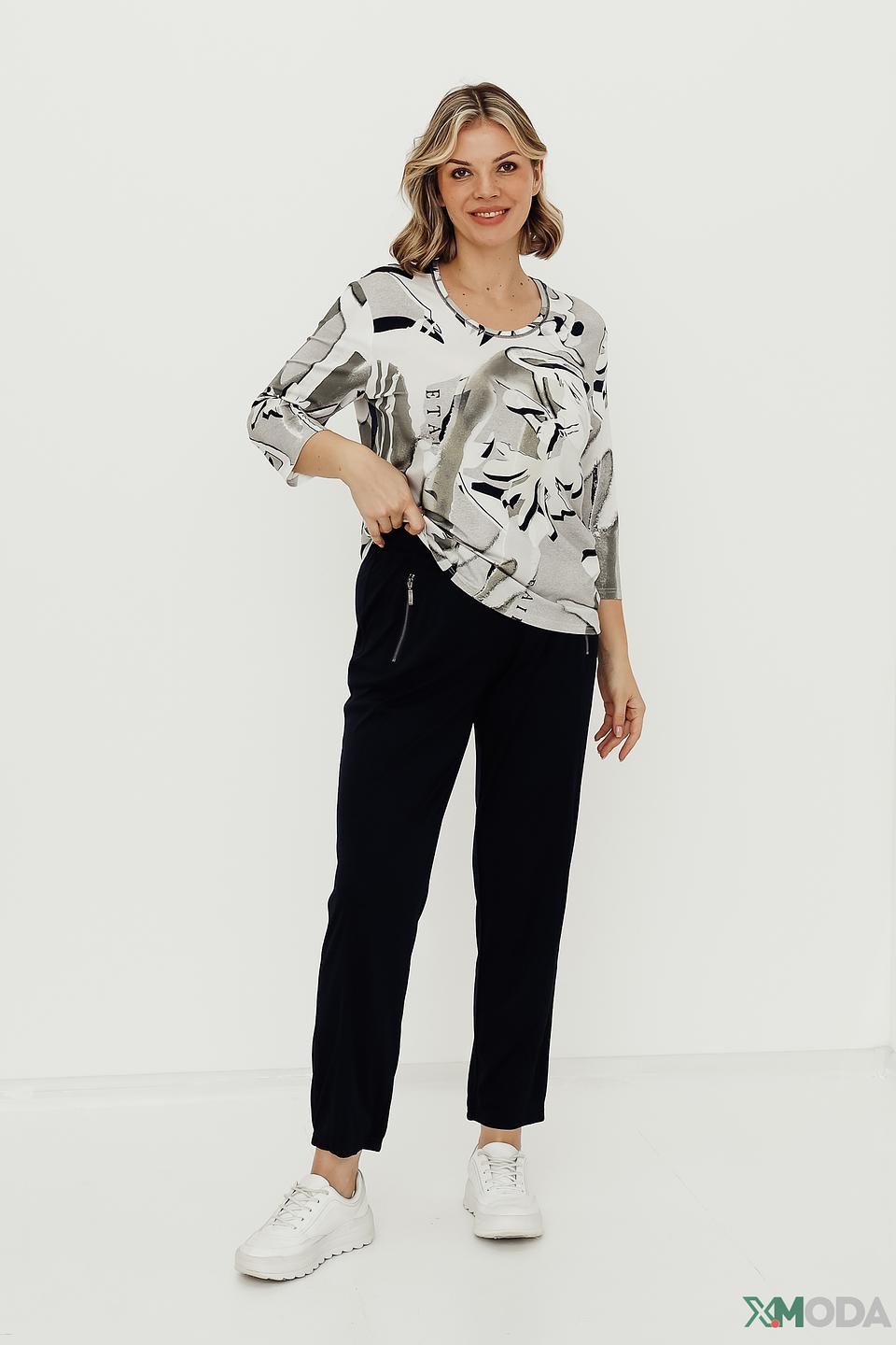 Блуза Frank Walder с принтом серая