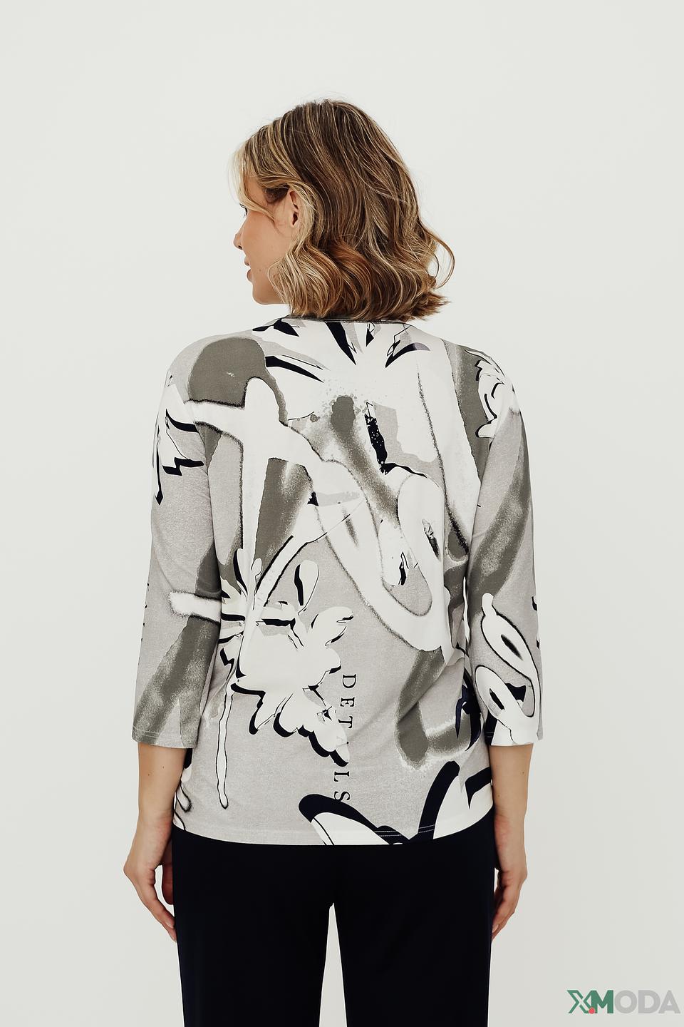 Блуза Frank Walder с принтом серая