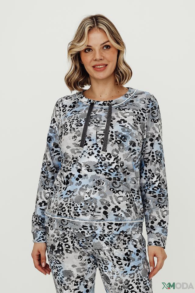 Пуловер Thomas Rabe с принтом голубой