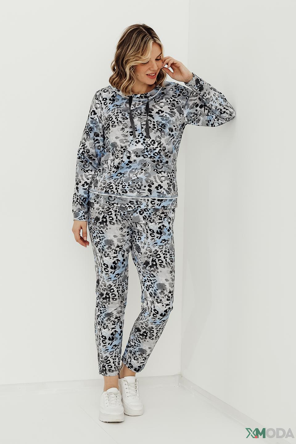 Пуловер Thomas Rabe с принтом голубой