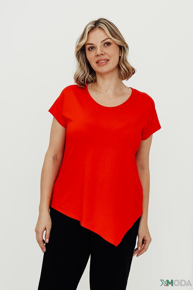 Футболка Doris Streich асимметричный крой красный