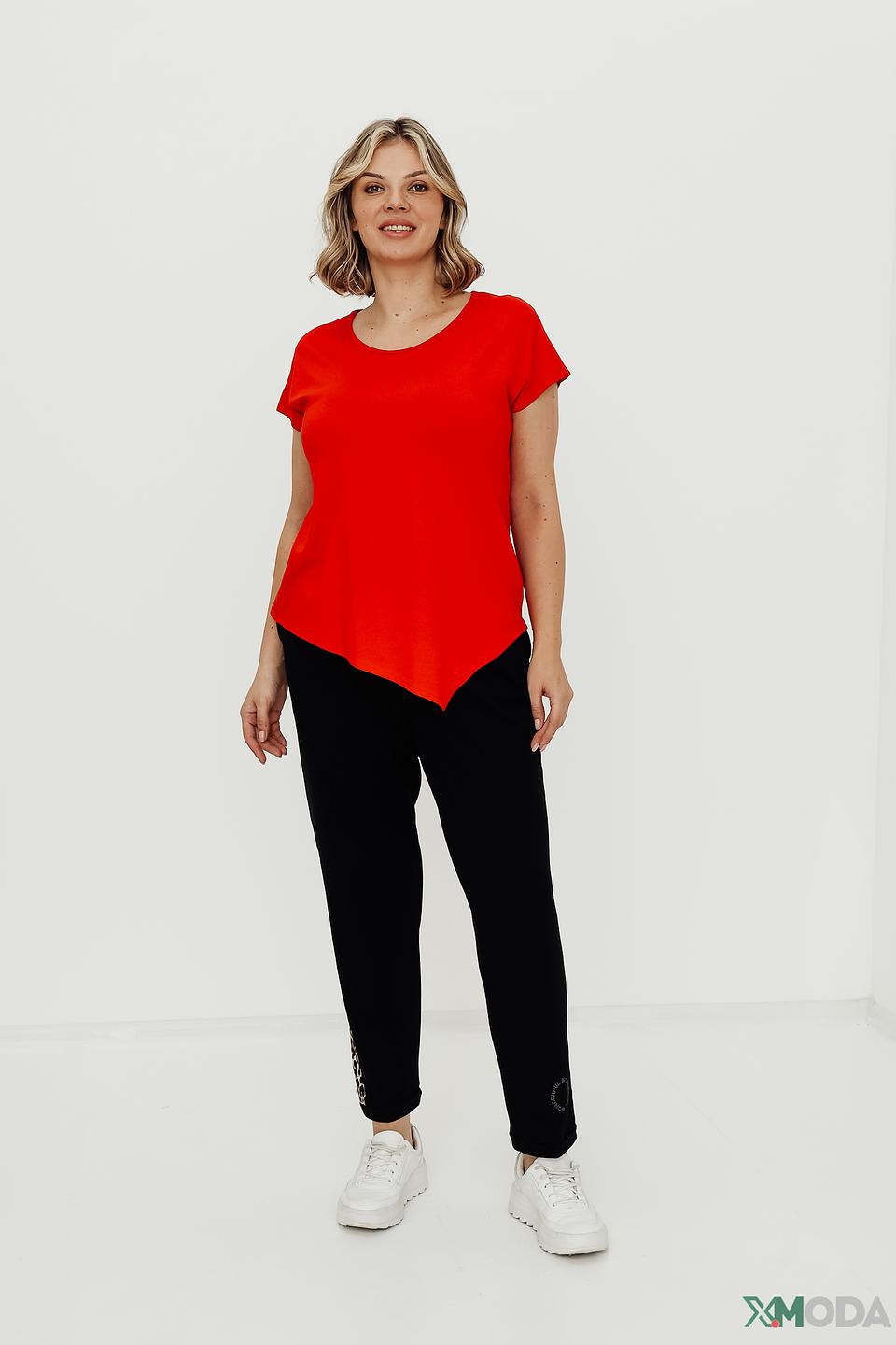 Футболка Doris Streich асимметричный крой красный