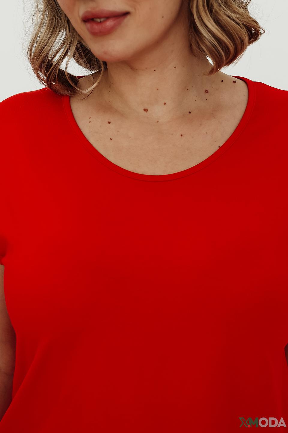 Футболка Doris Streich асимметричный крой красный