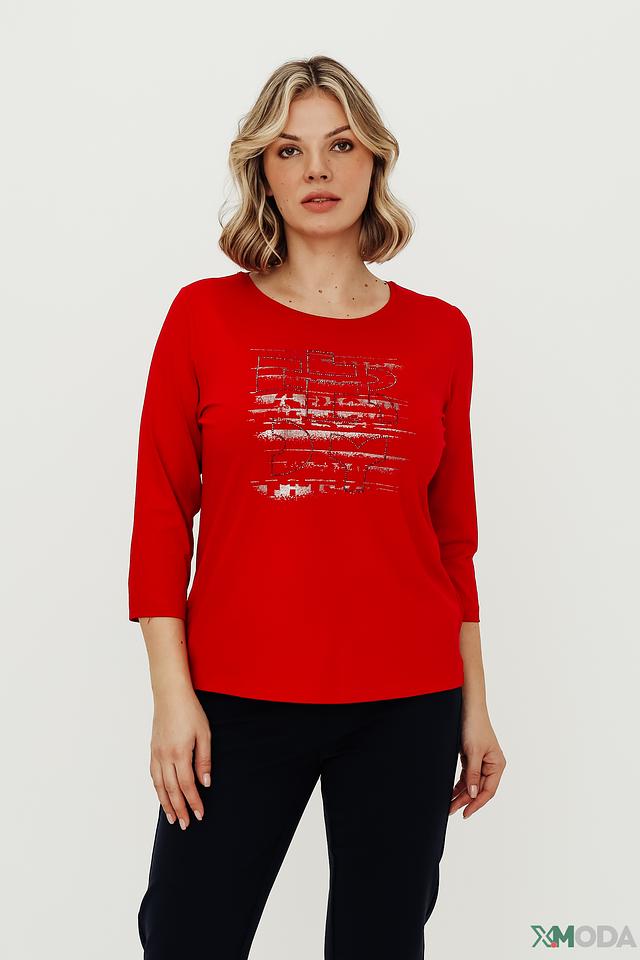 Лонгслив Rabe collection красный с принтом