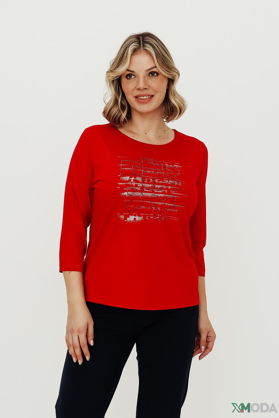 Лонгслив Rabe collection красный с принтом