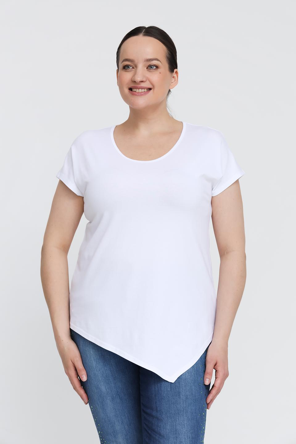 Футболка Doris Streich асимметричный низ, белый