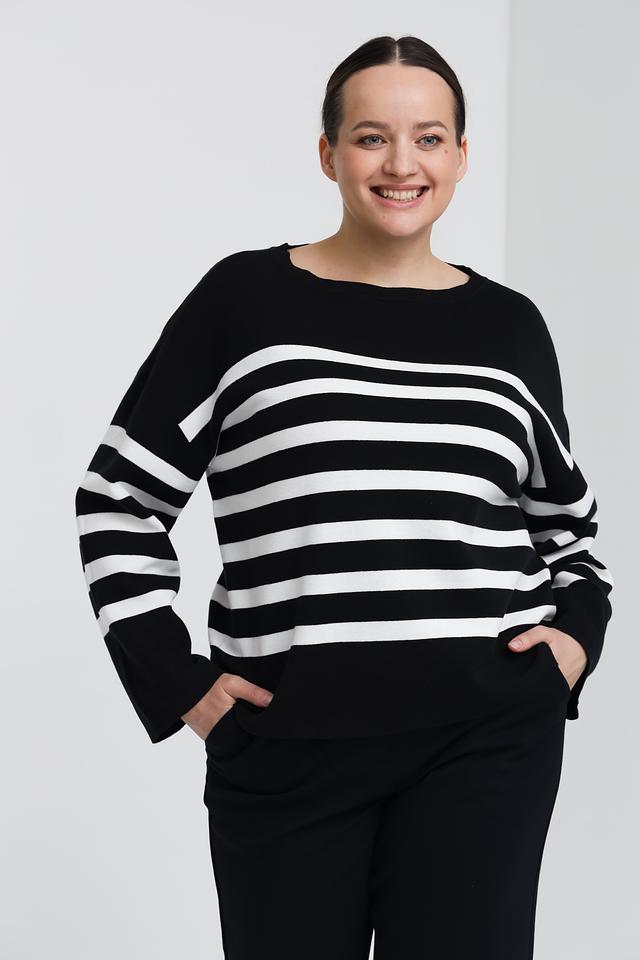 Пуловер Samoon в полоску чёрный