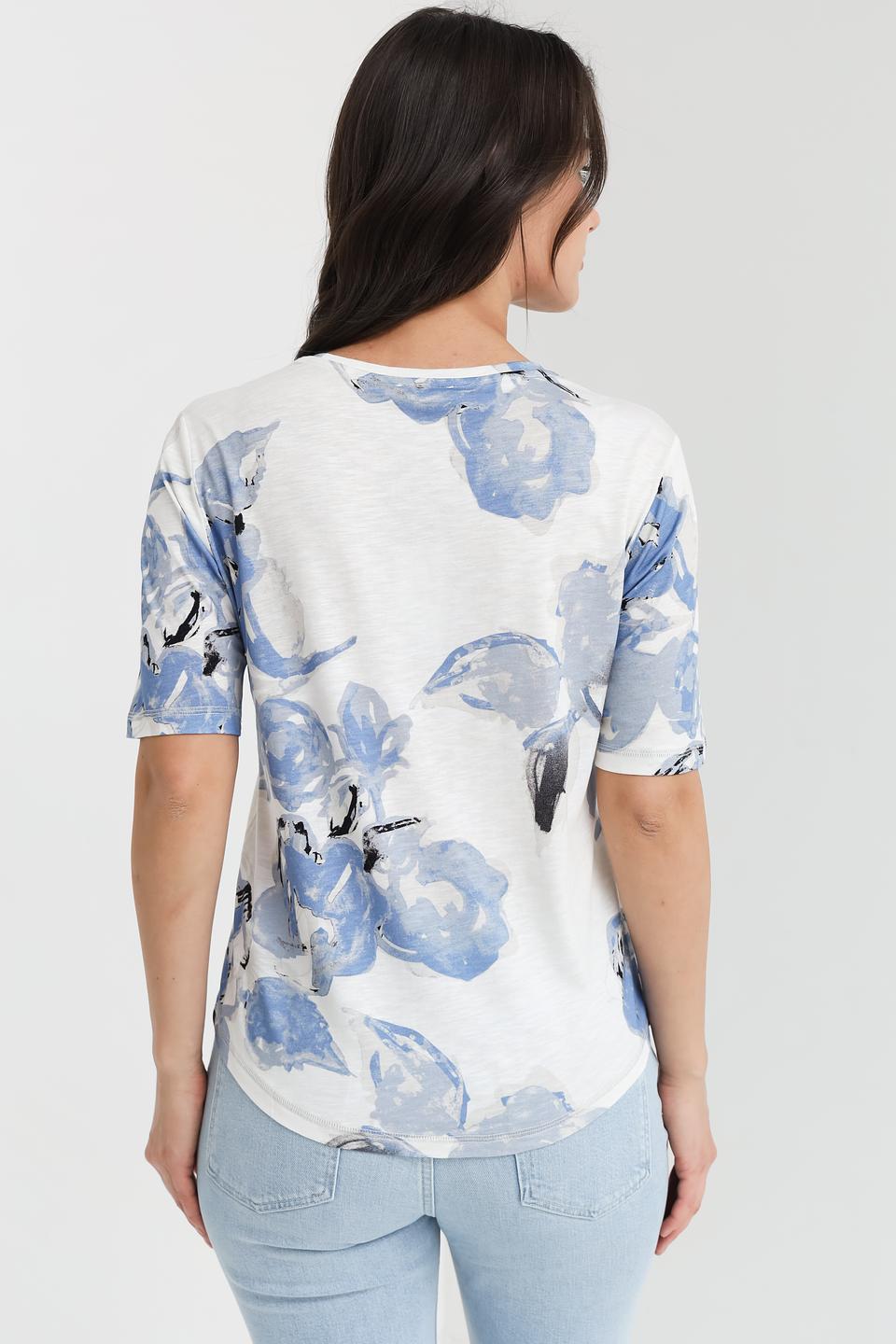 Футболка Monari с цветами и стразами