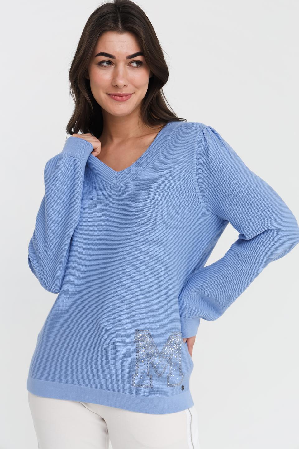 Пуловер Monari голубой с логотипом