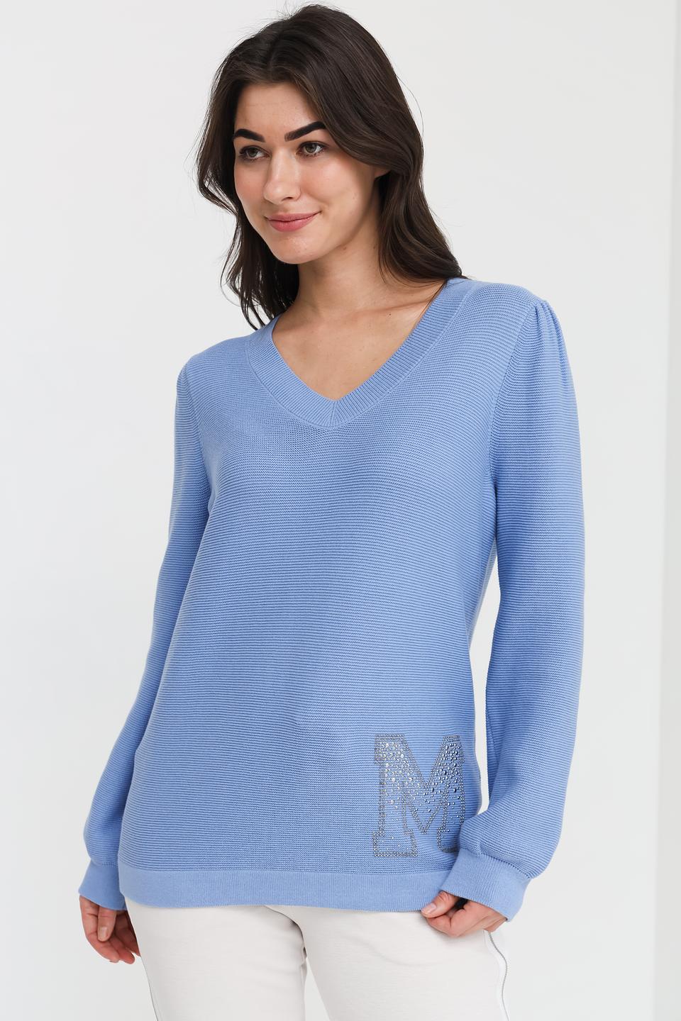 Пуловер Monari голубой с логотипом