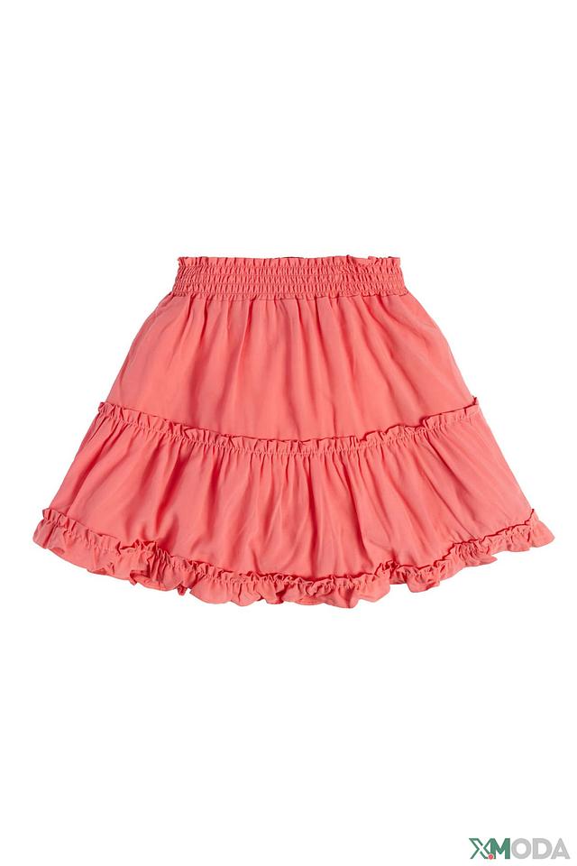 Юбка Guess персиковая с рюшами