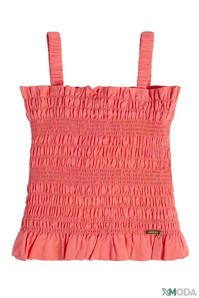 Блуза Guess коралловая с рюшами