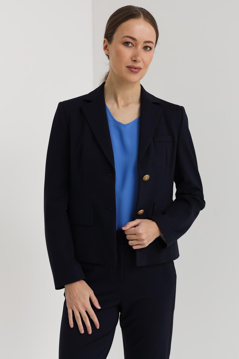 Жакет Luisa Cerano тёмно-синий с золотыми пуговицами