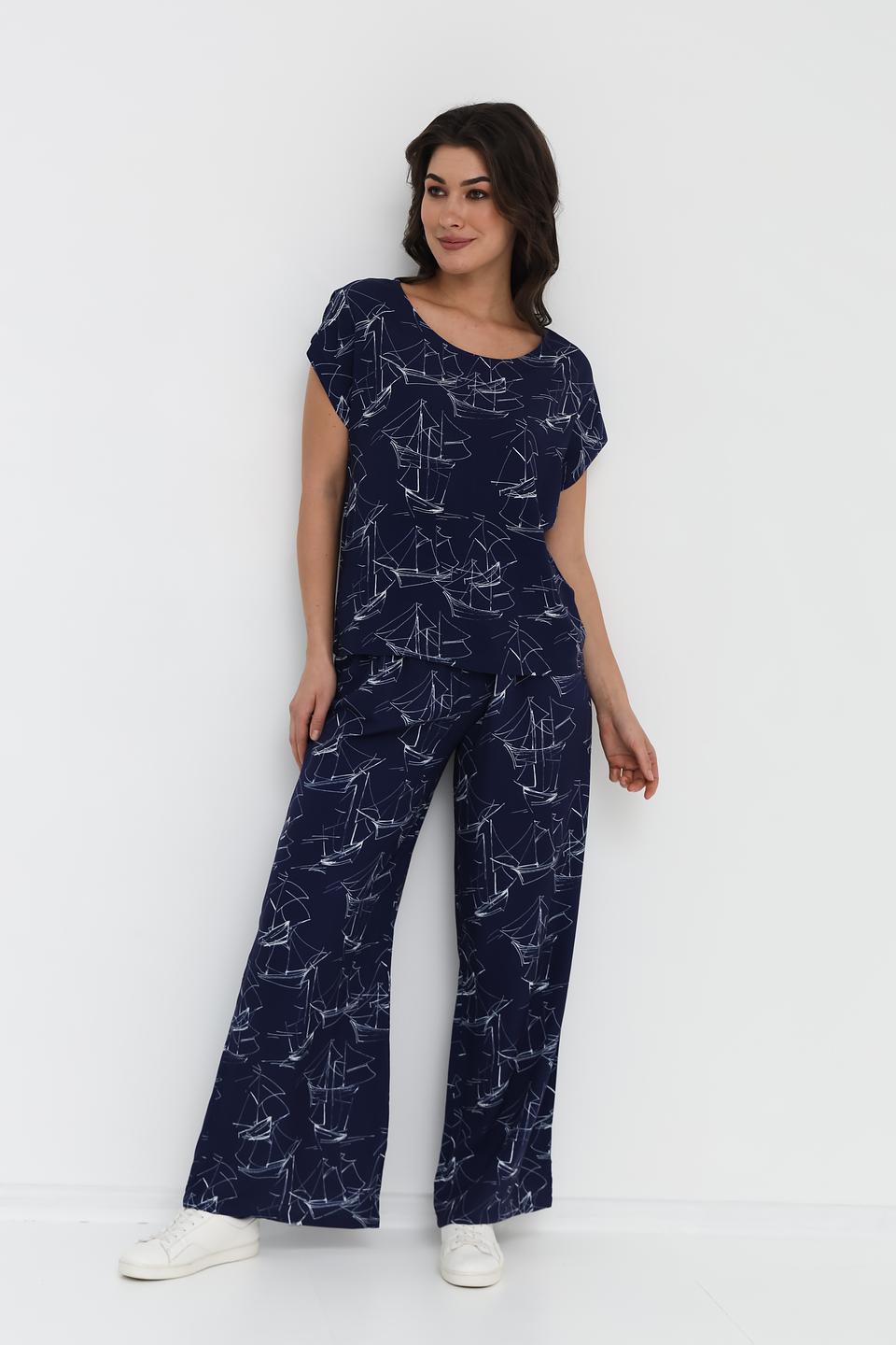 Блуза UNQ с принтом парусники