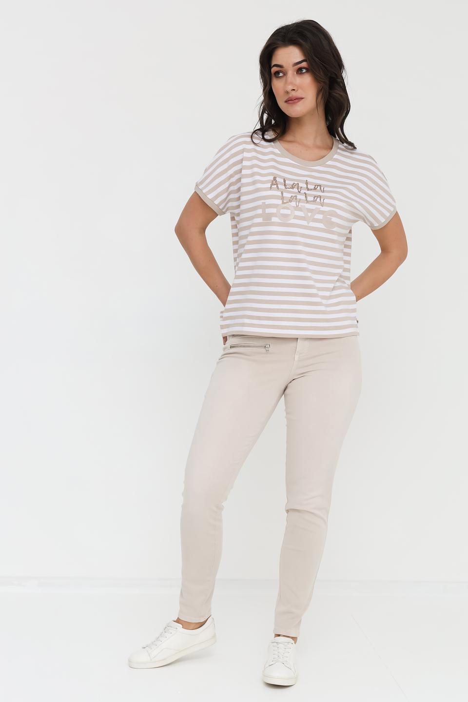 Брюки с карманами Marc Aurel бежевые